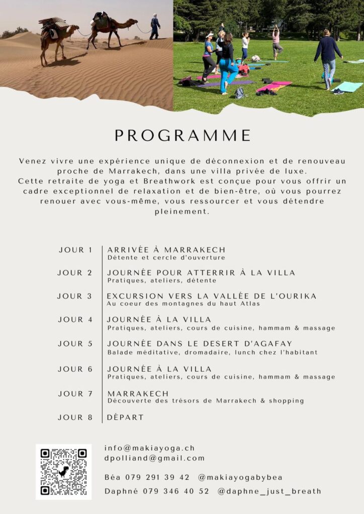 programme Retraite Maroc Breathwork - Yoga 2025